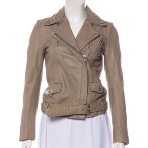 Maje Leather Moto Jacket Size 4 (US) 36 (FR)